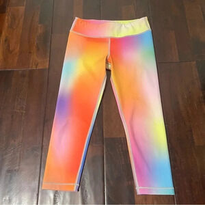 Athleta Girl Printed Chit Chat Capri Love Proudly Rainbow Leggings Girls Large